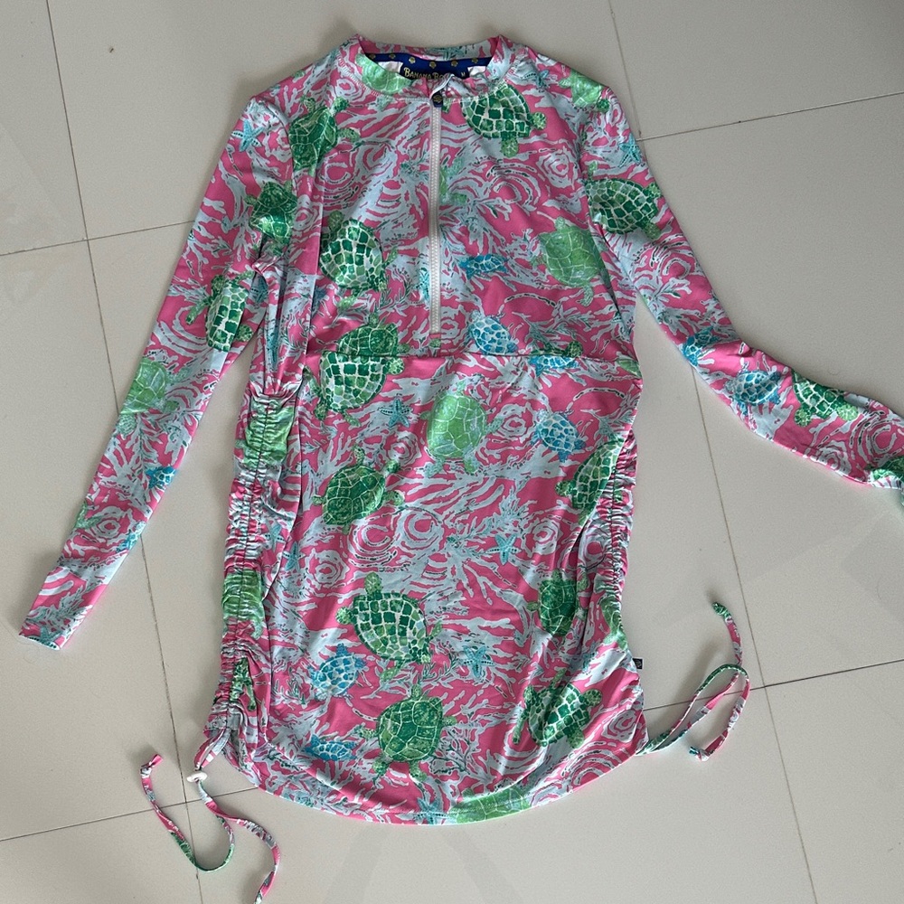Brand New Banana boat Pink and Green Turtle Print Dress